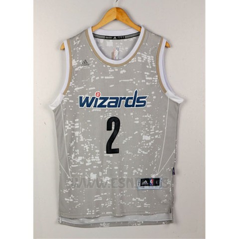 Camiseta Luces De La Ciudad Washington Wizards John Wall #2 Gris